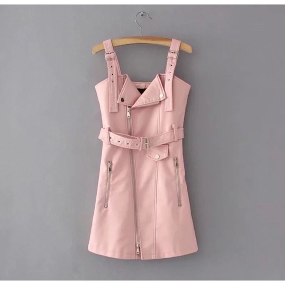 AFTF Basic Pu Leather Strap Mini Dress XL - Picture 4 of 9